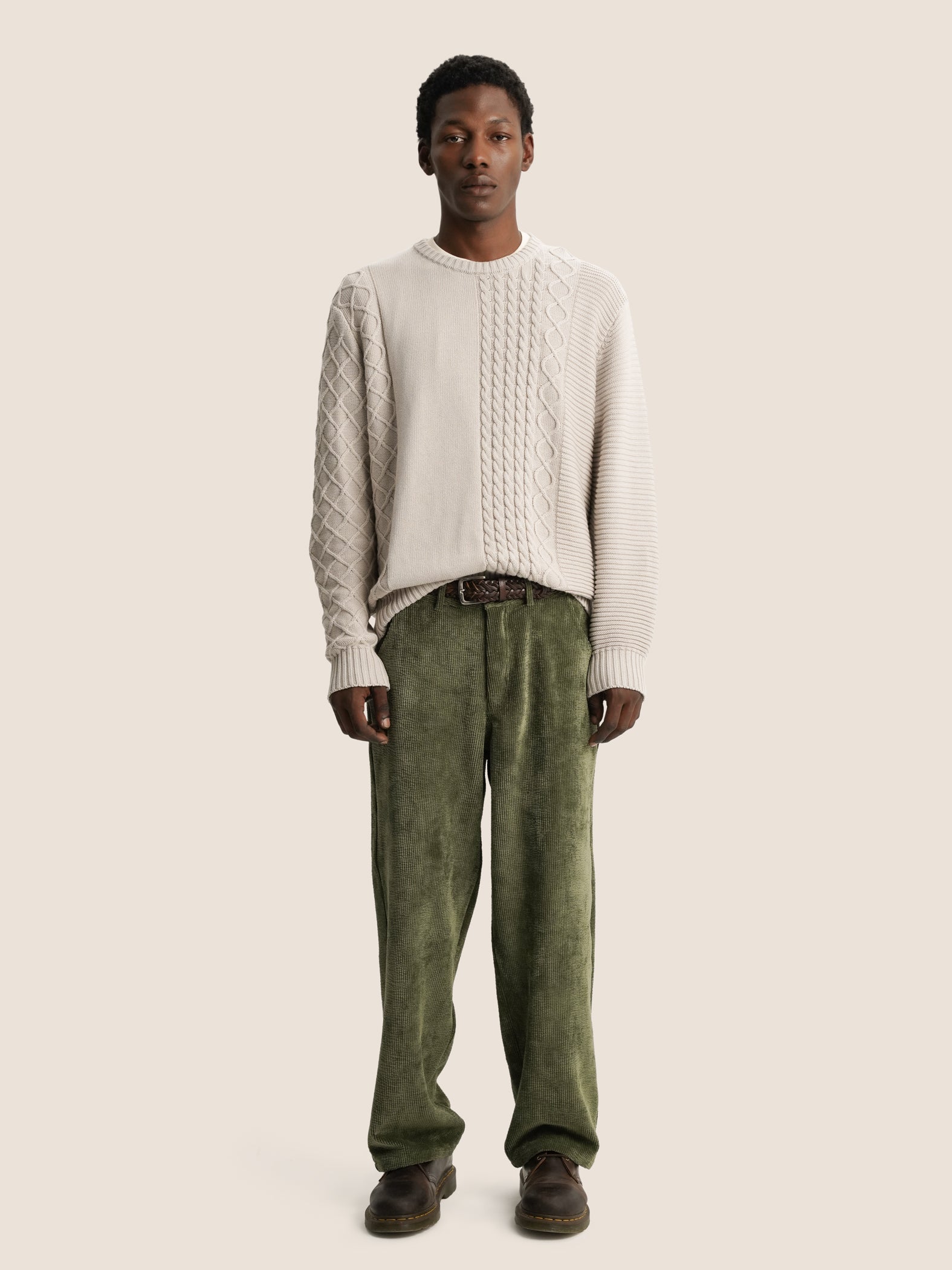 GREEN CORDUROY TROUSERS