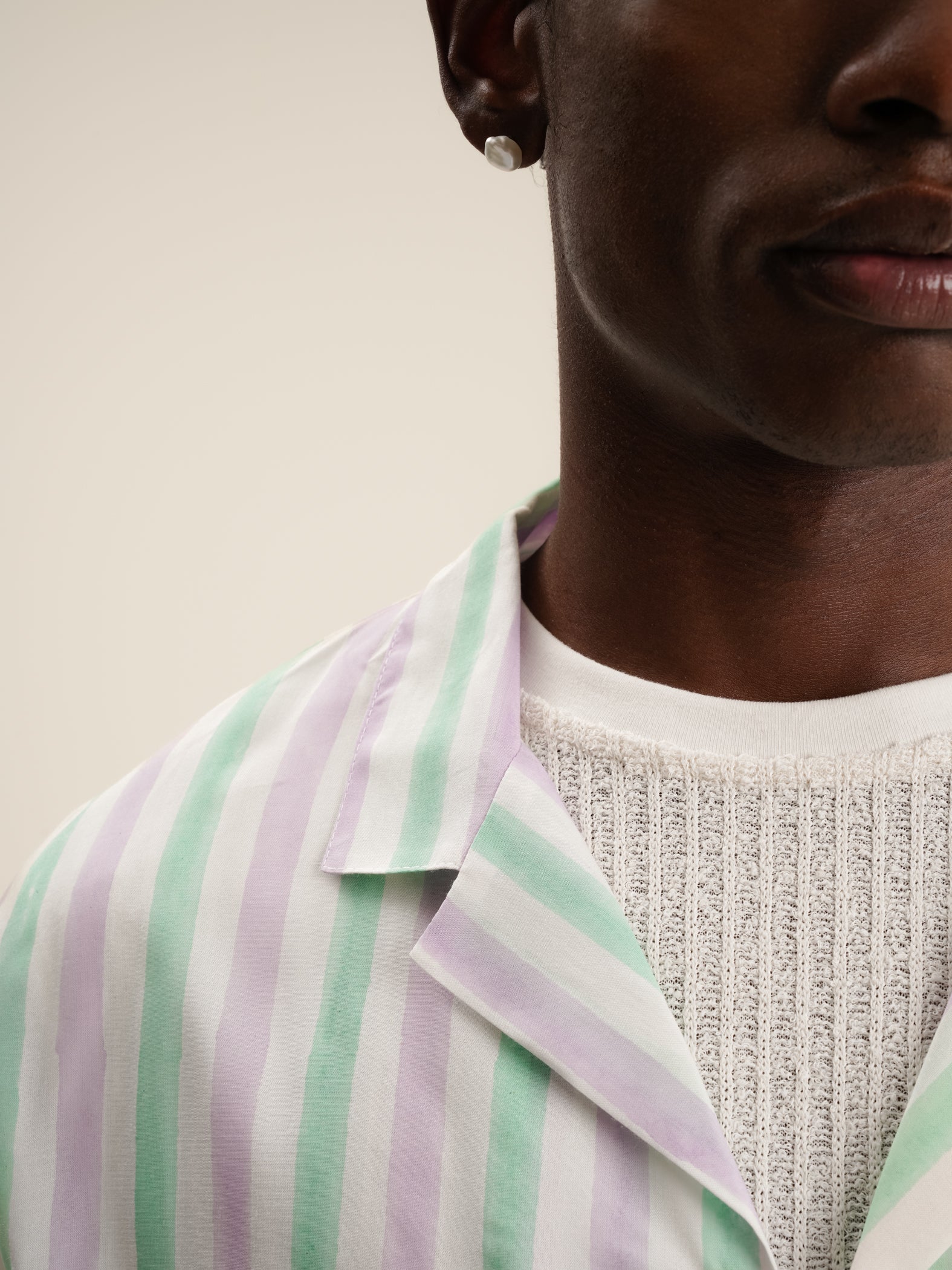 GREEN LILAC STRIPED SHIRT