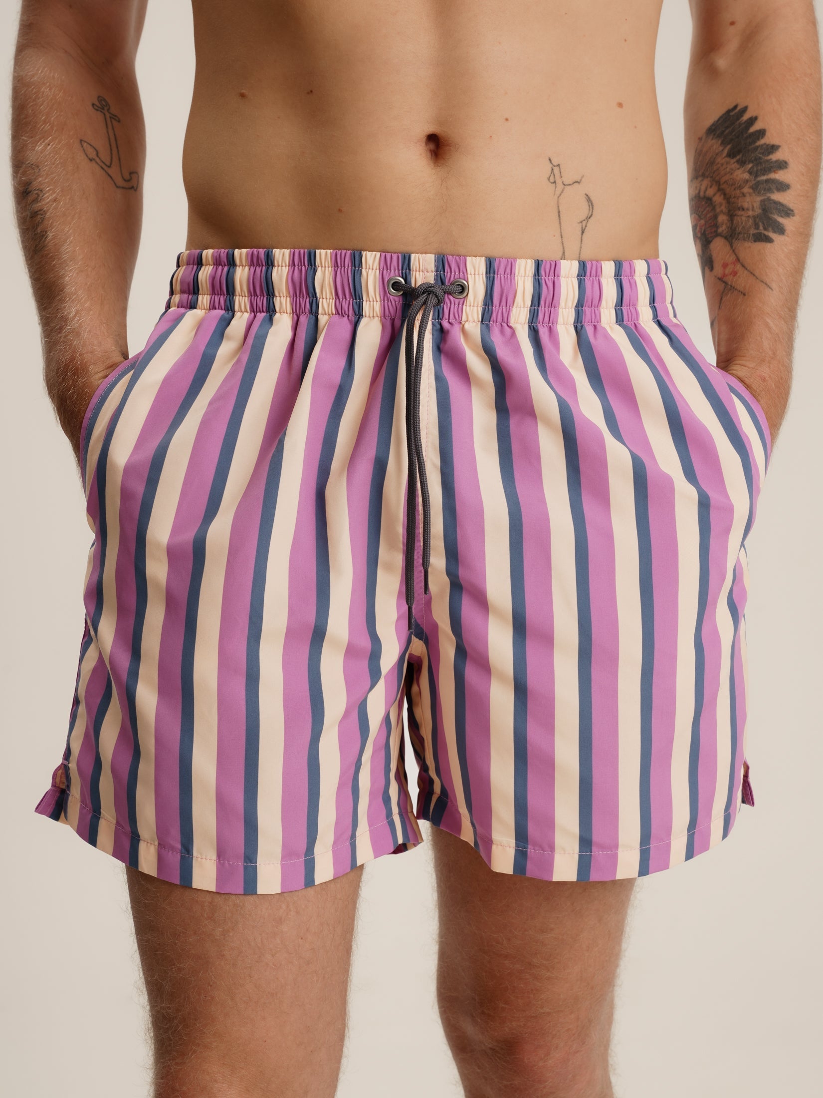 DAYLIGHT STRIPED SWIM TRUNKS