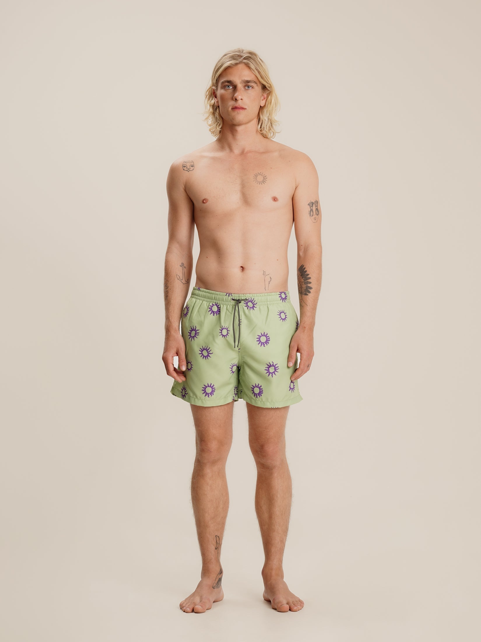 GREEN SUN SWIM TRUNKS