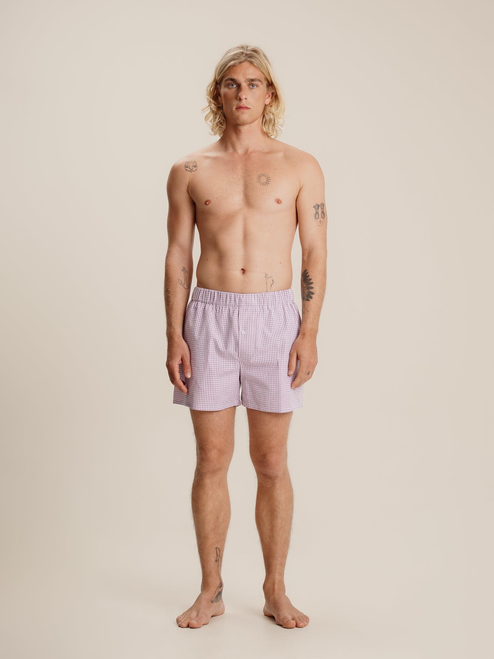 LILAC VICHY BOXER SHORTS