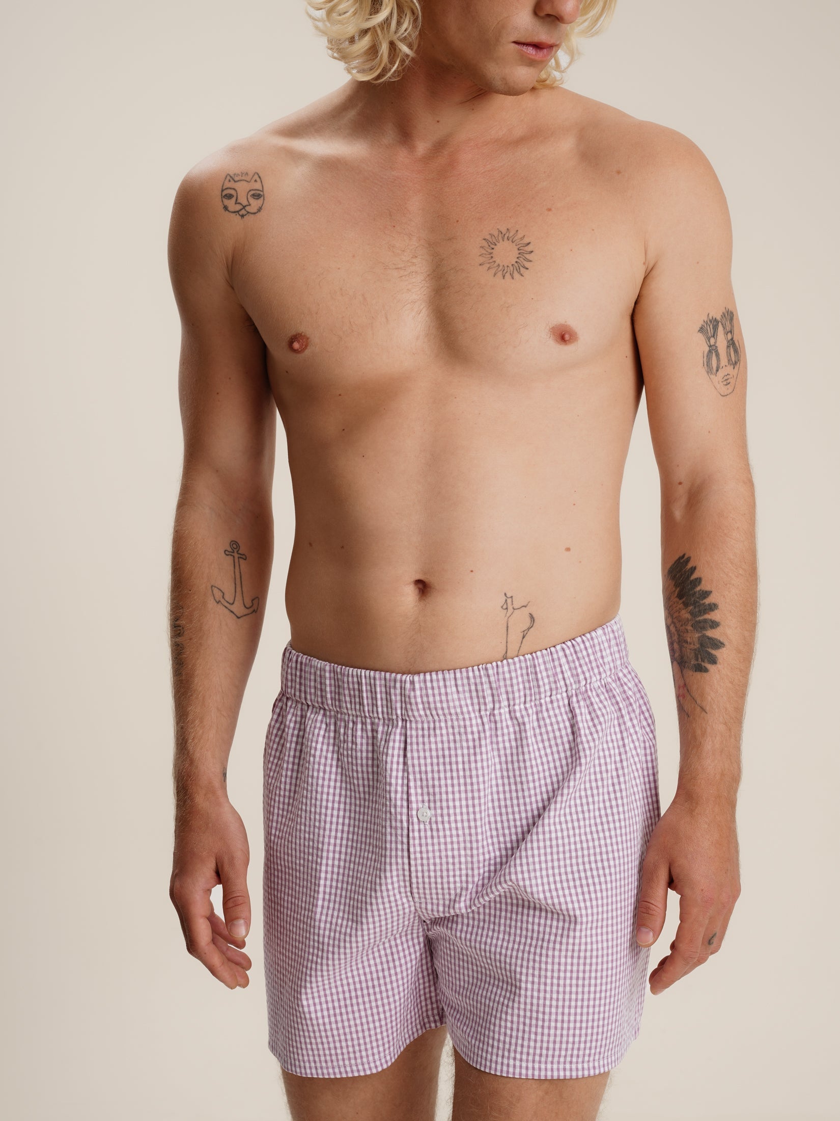 LILAC VICHY BOXER SHORTS