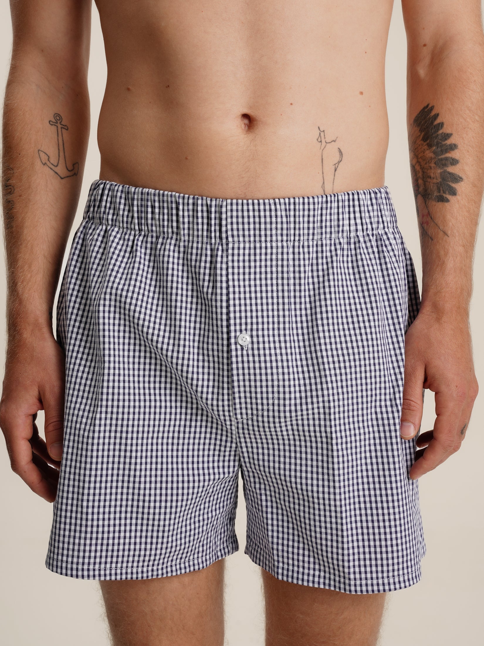 BLUE VICHY BOXER SHORTS