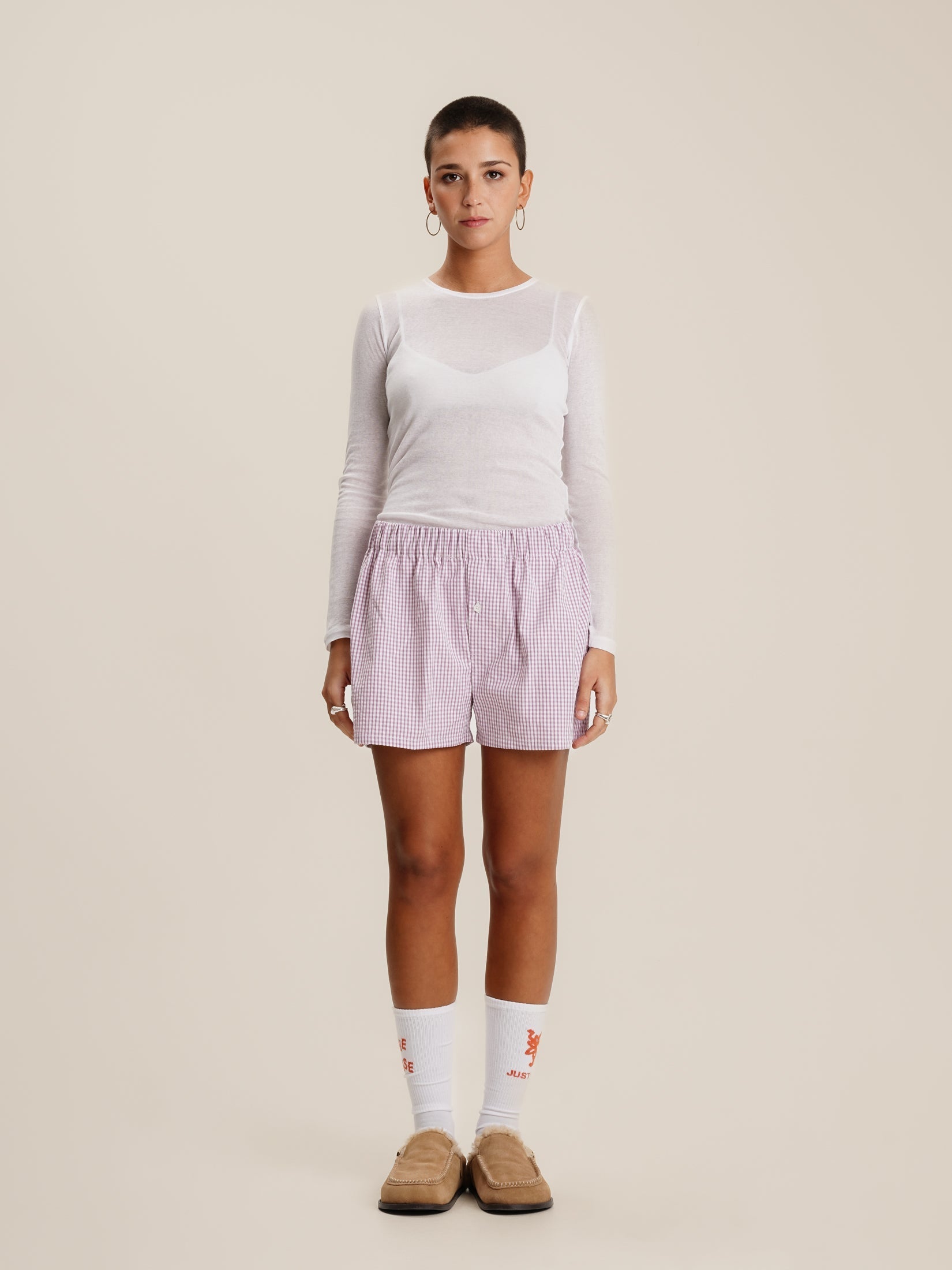 LILAC VICHY BOXER SHORTS