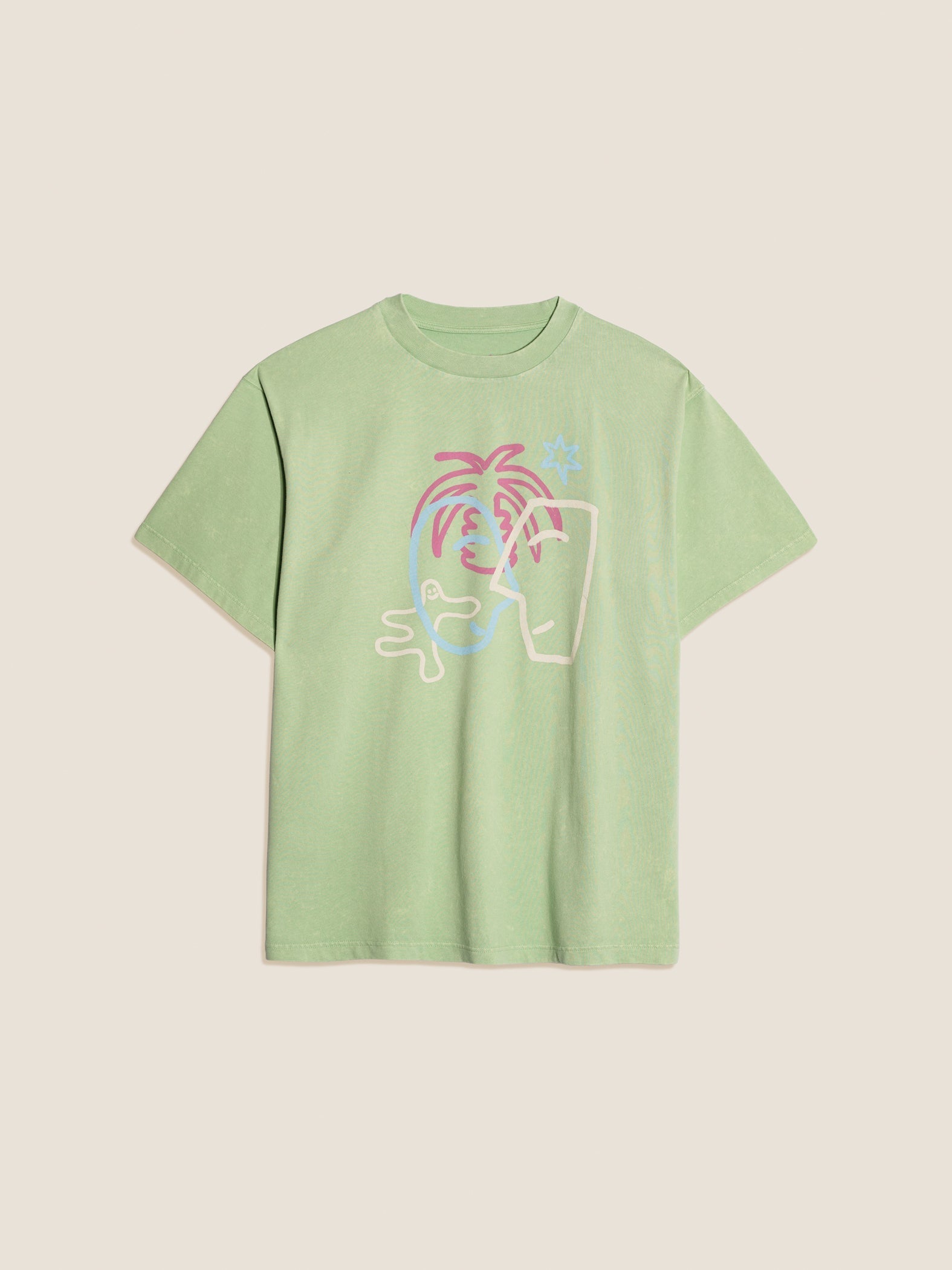 GREEN FACES T-SHIRT